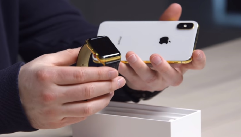 24k Gold Plated Iphone X Apple Watch 3 Premium Set Smart Mash